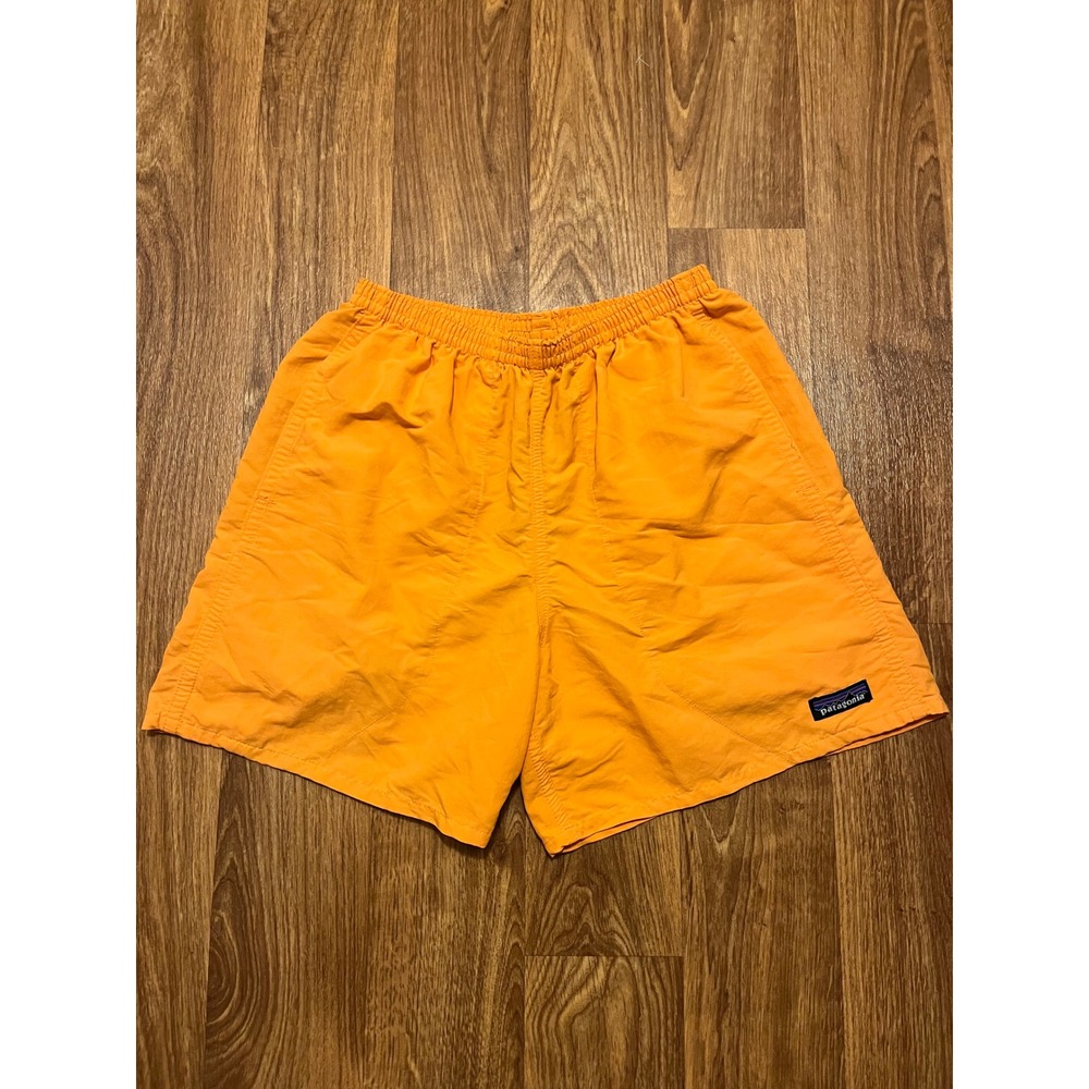 Patagonia Nylon Swim‎ Trunk Shorts Men Small Orange Elastic Waist
